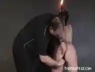 Amateur BBW slave receives extreme hot waxing and candle burning