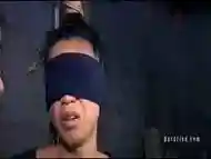 Blindfolded and bound slave girl humiliated by master BDSM movie