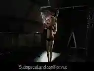 Gorgeous naked babe enjoys BDSM and bondage with her master