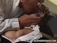 Impressive Asian is tied up and enjoys getting pussy-licking punishment