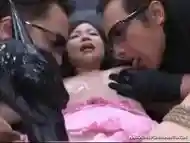 Nasty Asian girl enjoys BDSM and bondage with two men