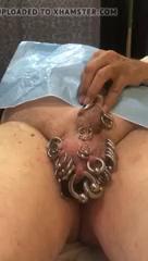 Nasty guy got his cock tortured with piercings BDSM porn