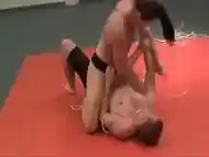 Small dude is tied up and beaten by dominant girl