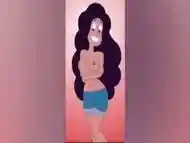 Steven universe parody with a shemale chick showing her body