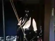 Submissive slave Ella got a new gimp hood BDSM porn