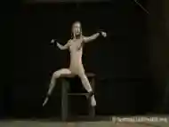 Tempting blonde gets a painful and sexy metal stick punishment