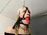 Blonde fetish gagged and fucked