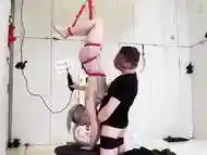 Bound blonde sexy sub