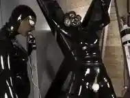 Extreme fetish latex play