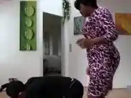 ebony mistress kick her slave