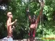 African Lady Tied Bdsm Outdoor Public Hardcore Humiliation