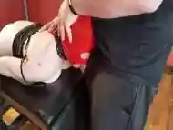 After The Fucking Machine, The Mini Slave Is Allowed To Suck