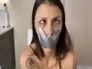 Ahegao Bimbo Doll Tape Gagged- Full Video - Nicole Belle