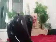 Arya Grander - Sexual Latex Rubber Fetish Model With Pin Up Hair - Teasing Milf Curvy Body Pov Video