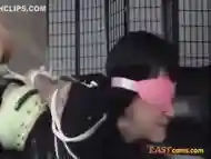 Asian Whore Blindfolded Gagged And Used As A Cum Dumpster