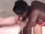 Black British Domme makes submissive lick her to orgasm