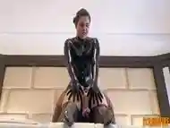 Domina Fire - Latex Mistress Anal Stretching Her White Sissy Slut