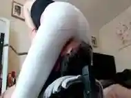 Facesitting And Smothering The Face Chair In White Jeans! Sexy Fullweight Faceseat!!