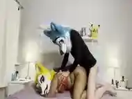 Furry Girl Wearing Sexy Lingerie Gets Fucked Doggy Style + =