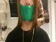 Girl Duct Tape Gagged