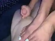 Girl Gives White Boy Footjob With White Toes