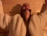 Girl In Fur Coat Chained To Wall And Toyed To Orgasm By Magic Wand