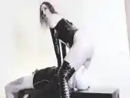 Mistress Eva Latex Facesitting Femdom Vinyl Pvc Fetish Boots High Heels Lick Pussy Ass Worship