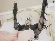 Nier Automata 2b Orgasms When Tied Up And Pussy Fucked With A Dildo - Karneli Bandi