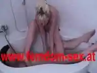 Nylon Foot Fetish Masturbating In Bathubbath Handjob