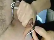 Prostate Milking In An E-stim Cage