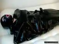 Sexy Latex Slave In The Rubber Bondage Body Bag