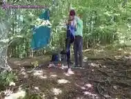 Shibari Running Girl Pose In Public Forest Spanking &amp; Humiliating