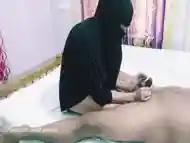 Submissive Arab Milf Feeds Cock With Oil