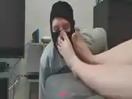 Submissive Man Licks Her Dominatrix Feet