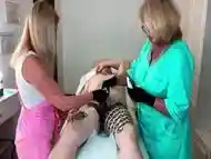 Sugarnadya Invited An Old Lady For Training Just Look At How They Work His Tiny Cock