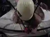 Tied Up On A Bed With A Front Camera, You Can See How Hard Shes Fucked By Her Master