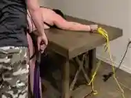 Ub Milf Gets Ass Flogged Red While Tied To The Kitchen Table