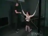 BDSM XXX Lucky sub gets his big cock tied up