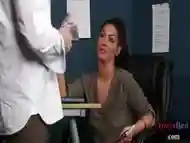 Classy British Voyeur Dominates Jerker In The Office