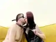 Dominatrix Nika Passionately Kisses Her Slave On The Lips