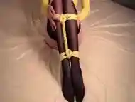 Like a bee bondage tied legs in stockings