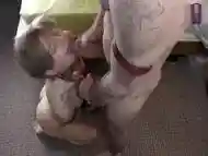 Restrained teen takes ROUGH FACEFUCKING!!