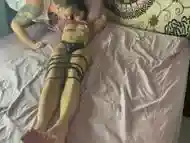 Sexy Redhead Babe: Tied Up With Vibrator Waiting For You To Use Her