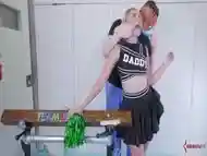 Cheerleader eats her own ass juice in ATM bj