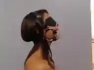 Cuffed blindfolded gagged