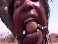 Ebony BDSM Sex Slaves Tied Up In Forest