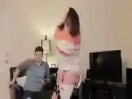 Girlfriend becomes duct tape mummy