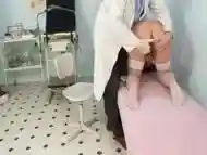 Hairy pussy grandma visits pervy woman doctor