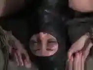 Hooded Sub Toyed In Her Pussy By Dom