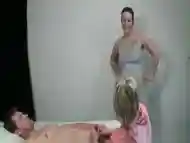 Hot pregnant threesome and cumshot